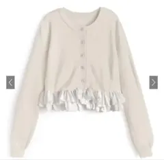 GRL グレイル grl フリルドッキングニットカーディガン[an1835]