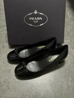 PRADA パテントレザー リボン パンプス ブラック 36 23cm - メルカリ