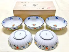 未使用品】宮内庁御用達 深川製磁 ひめ丸紋 八角小鉢 5客揃え - メルカリ