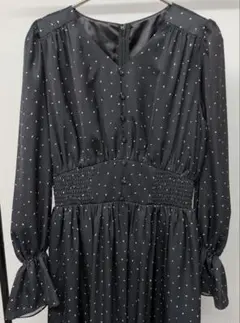 PROPORTION BODY DRESSING クルミ釦付きギャザーワンピース