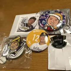 ソフトバンクホークス 12 嶺井博希 捕手 ピンバッチ・アクスタ・缶バッチセット