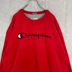 チャンピオン　ビックロゴプリント　レッド　スウェット　トレーナー　2XL