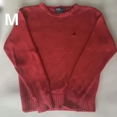 ポロラルフローレン コットンニット クルーネック ポニー刺繍　Mサイズ