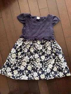 petit main 花柄 半袖ワンピース 100cm