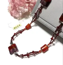 ♦️新品♦️とんぼ玉1572♦️レッドエレガントロングネックレス