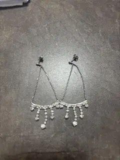 シルバークリスタルフープピアス