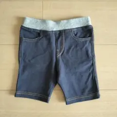 ミキハウス　デニム風ゴムウエストパンツ 80　六分丈