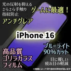 至高の指ざわりアンチグレアブルーライトカットフィルム【iPhone16】サラサラ