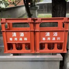 ①一升瓶ケース　コンテナ　2個セット　昭和レトロ
