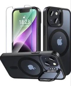㊼iphone14•13 ケース ガラスフィルム付き・MagSafe スタンド