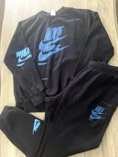 【希少】NIKE スウェッシュ ロゴ スウェット セットアップ 黒色M/L