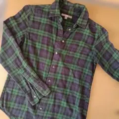 UNIQLO ネルシャツ チェック グリーン 長袖 S