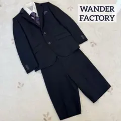 美品 ワンダーファクトリー 130 男子 スーツ セットアップ 入学式 ブラック