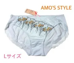 トリンプAMO'S STYLE プレスドフラワーレギュラーショーツLライトグレー