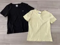 adidas 半袖Tシャツ 2枚セット ブラック&イエロー レディースMのサムネイル