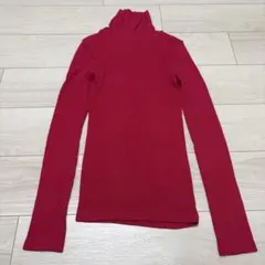 極暖ヒートテックシームレスリブタートルネックT ピンク