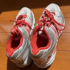 adidas シルバー/レッド スニーカー　ズック袋つき