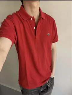 LACOSTE 半袖ポロシャツ レッド