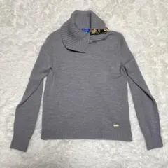 美品☆バーバリーブルーレーベル　ニット　ハイネック　ホースロゴ　チェック　M 2025年最新】BURBERRY BLUE LABEL レディース ニット・セーターの人気