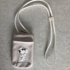 PEANUTS　スヌーピー　スマホショルダーバッグ　 グレー