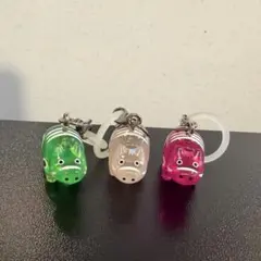 カラフルべこ めじるしアクセサリー グリーン&ピンク&ホワイト 3個セット