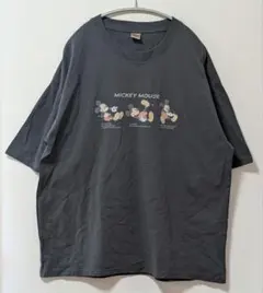 ディズニー ミッキーマウス Tシャツ L チャコール レトロ オーバーサイズのサムネイル