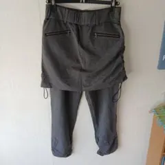 セシカブルー　グレー スカートパンツ ジッパーポケット付き　40号