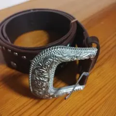 ブラウンレザーベルト スタッズ付き