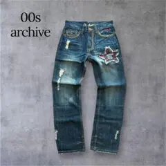 00s Archive Distressed Denim Star Patchのサムネイル