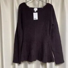 H&M リブニットぺプラムトップス