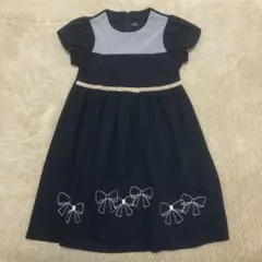 ポンポネット　ブラックワンピースドレス　140