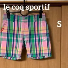 ルコックスポルティフ　ゴルフ　ショートパンツ　レディース　S チェック柄