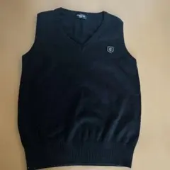 COMME CA ISM ブラック Vネックベスト 130A