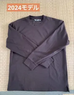 ユニクロ　エアリズムコットンクルーネック　長袖　Sサイズ　ダークブラウン