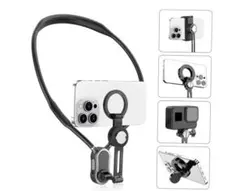 自撮り用　iPhone用　ネックマウント 4in1 スマホホルダー　首掛け