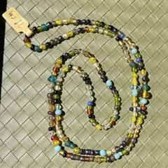 【ハンドメイド素材】ネパール　ミニガラスビーズ アソート一連