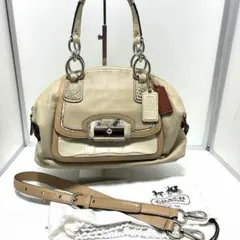 COACH コーチ 2WAY ショルダーバッグ 花柄 レザー Y2K 白 希少 - メルカリ