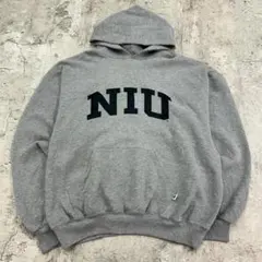 ラッセルアスレチック　NIU　カレッジ　トップス　パーカー　古着　グレー　XL