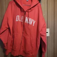 【最終お値下げ中】OLDNAVY ジップアップパーカー XXL オレンジピンクのサムネイル