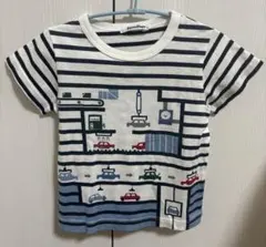 familiar ストライプ　車　 Tシャツ 100