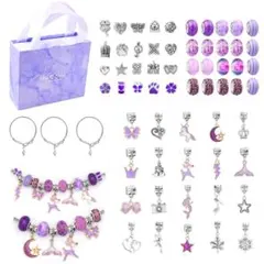 16★ビーズ アクセサリーキット ブレスレット チャーム 収納ケース付き