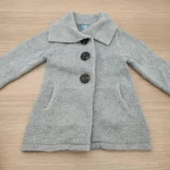グレー ニットジャケット 3ボタン