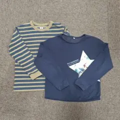 ユニクロ パシオス 長袖ティーシャツ2枚セット（130cm）綿100%