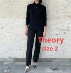 美品 Theory セオリー ストレッチ フレアパンツ 黒 美シルエット 2のサムネイル