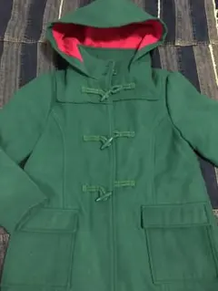 深緑とピンク✳︎フード付きダッフルコート✳︎120〜130センチ
