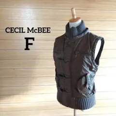 最終価格❗CECIL McBEE モスグリーン F ダウンベスト ハイネック