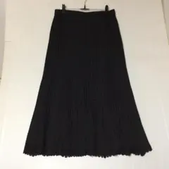 プリーツロングスカート ブラック L 70 93 78