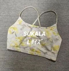 ㉒SUKALA スカーラ ヨガウェア ブラトップ 花柄 L アイボリー