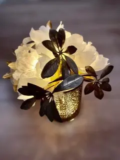 点灯確認済 フォルモサフラワー LEDライトフラワー ピオニー ホワイト