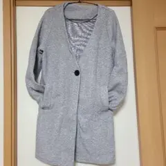 グレー フリース風 ハーフコート